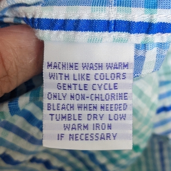 Alan Flusser Checked Seersucker Button Down Sz S - Picture 10 of 10